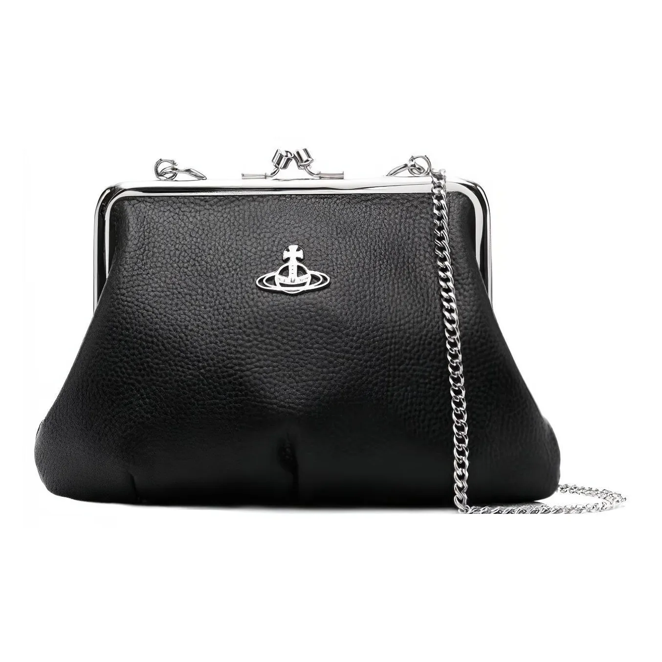 Vivienne Westwood Кожа Пельменная Сумка Одно Плечо Через Плечо Портативный Кошелек Женский Черный