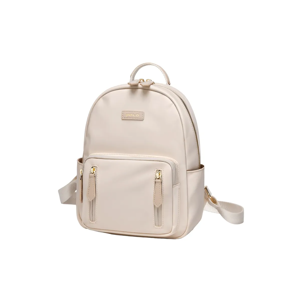 POLO Fabric Graduation Travel Backpack Medium Women's Ecru & Apricot/Gray & Brown