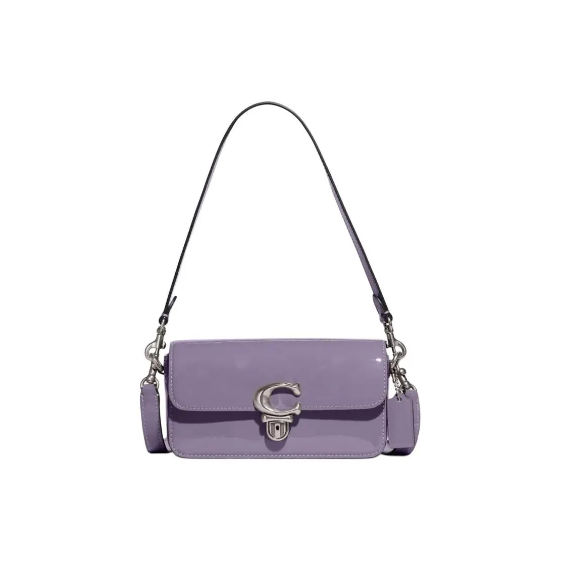 COACH Studio Лакированная кожа Портативная Сумка через плечо Сумка на плечо Женская Светло-фиолетовая