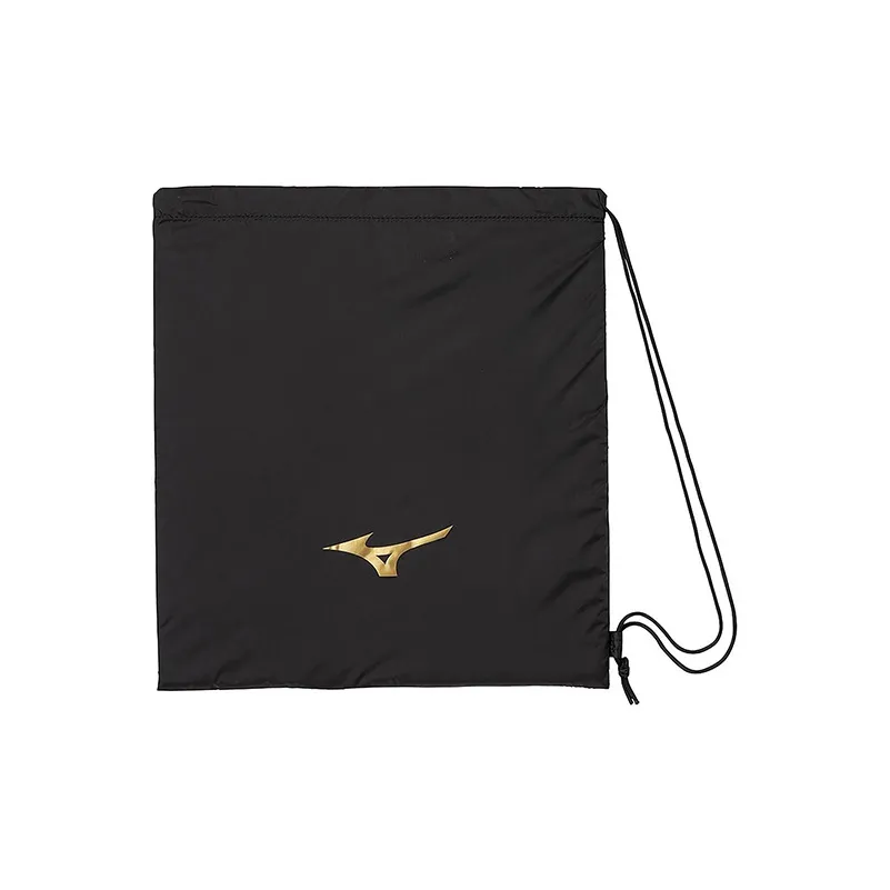 Mizuno Nylon Shoe Bag Storage Bag Unisex Black & Gold