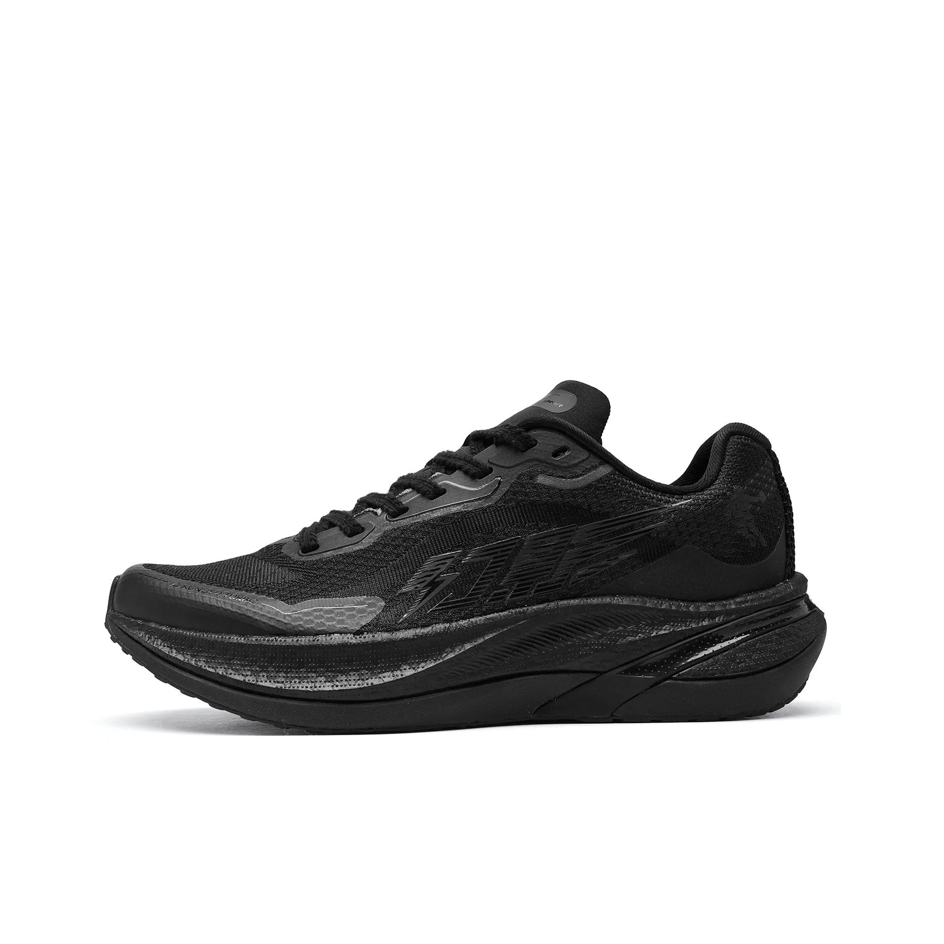 QIAODAN Shock Absorbers Slip Resistant Breathable Low Top Rubber Outsole Sprint Running Shoes Men's Black Silver