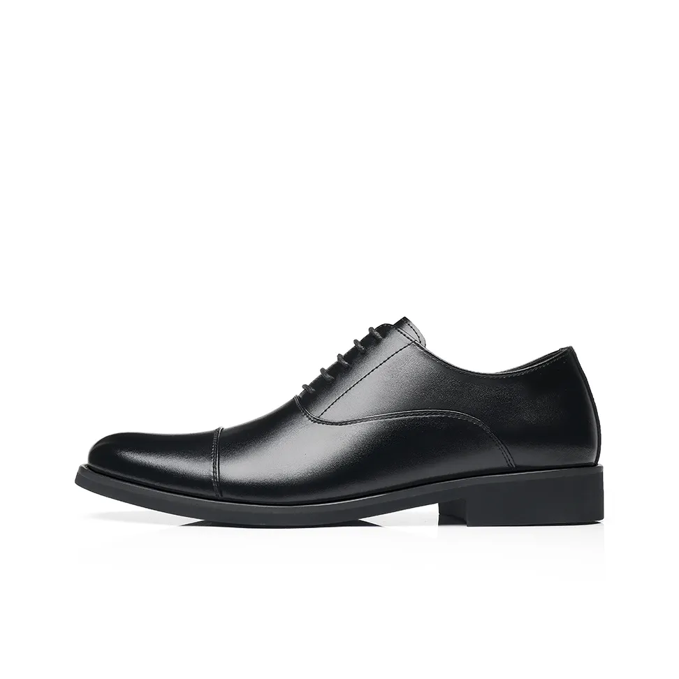 Shanpijiang Dress Shoes Men's Low Top Black/Tea Brown