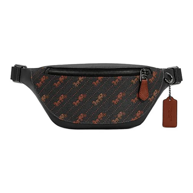 COACH Warren Coated Canvas With Calfskin Shoulder Bag, Crossbody Bag, Fanny Pack Mini Men's Black
