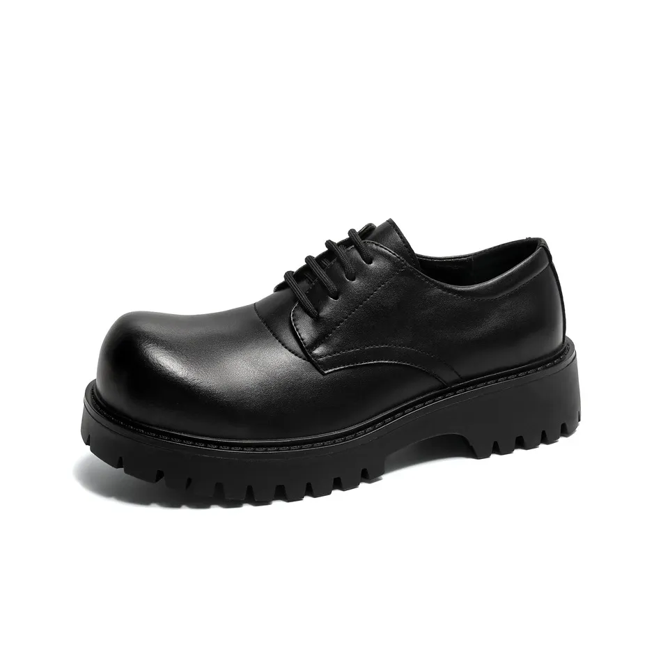 V ZERO FIVE Big Head Shoes Leather Shoes Men's Black British