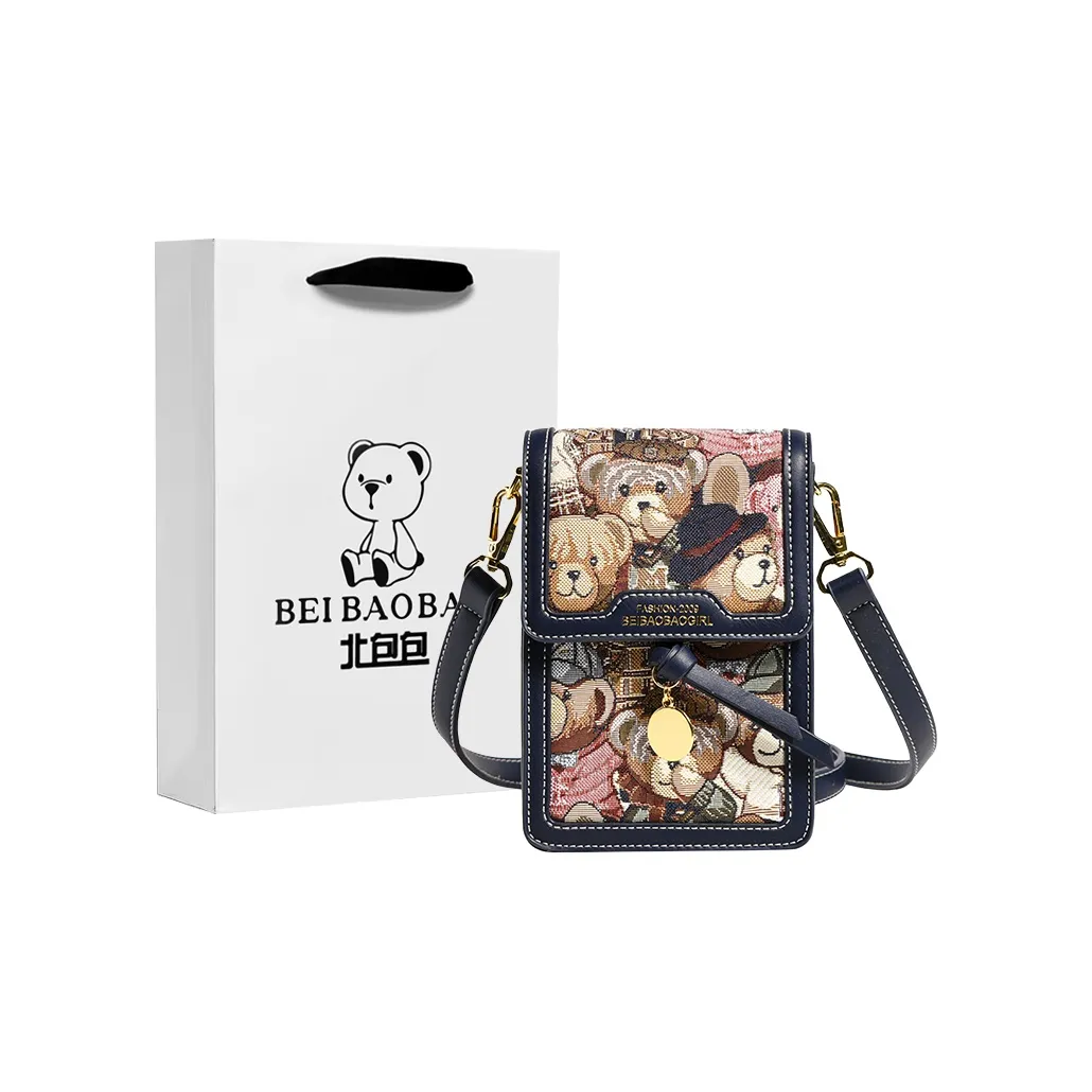 North Pack Холст Плечевая сумка Женская Темно-синий Коричневый Розовый