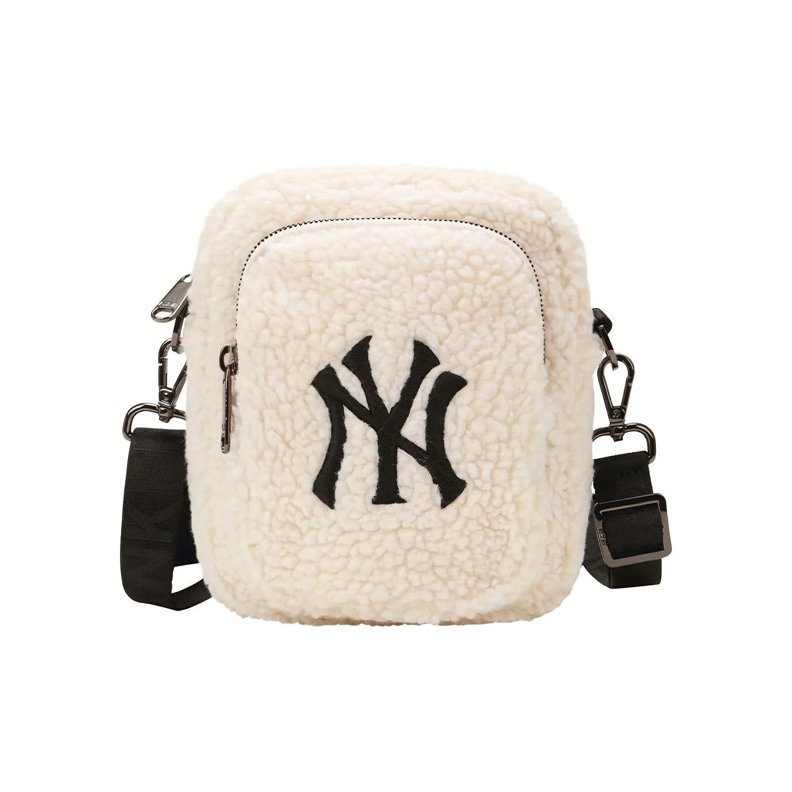 MLB Polar Fleece Wool Small Square Bag Shoulder Bag Crossbody Bag Mini Women's White