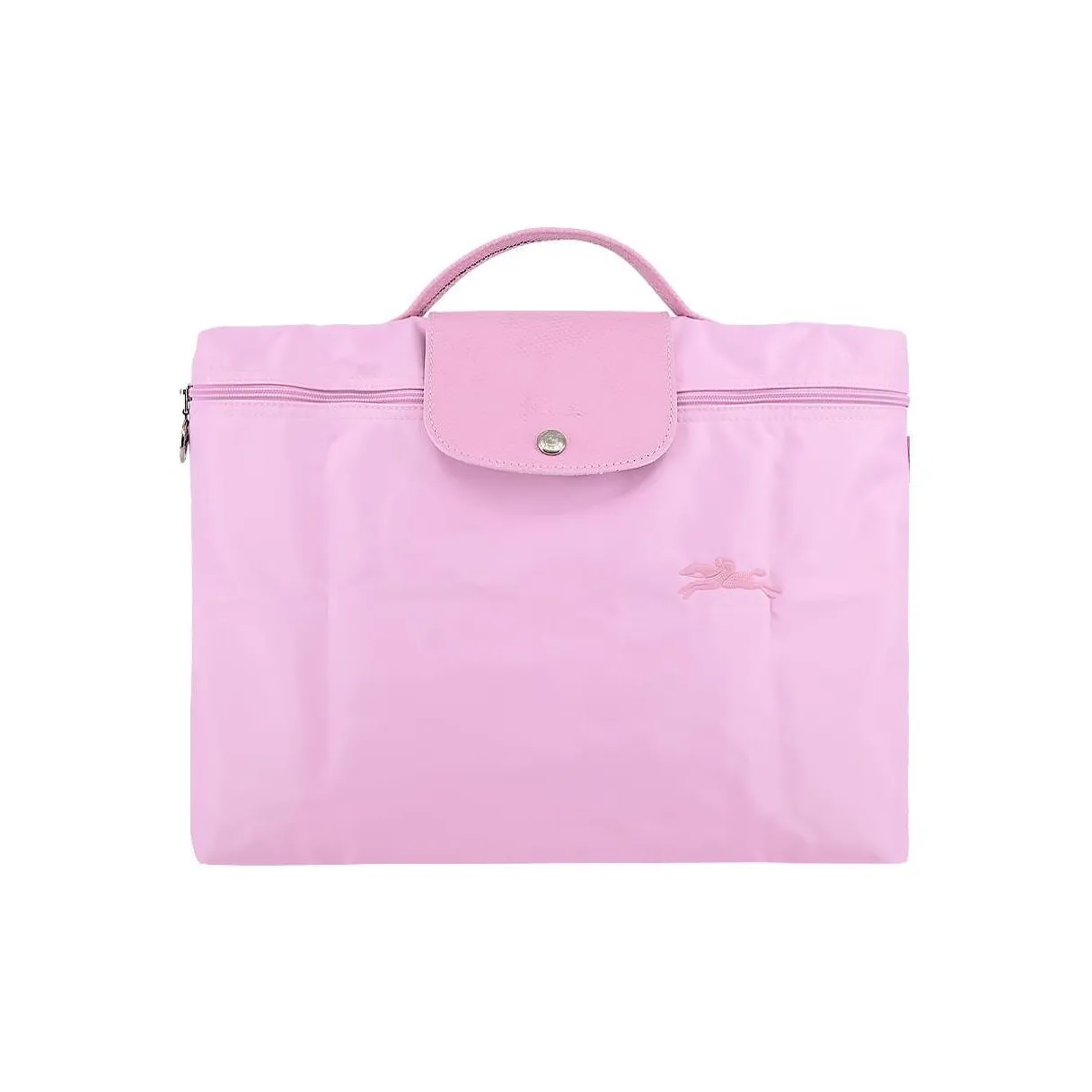 LONGCHAMP Le Pliage Green Cow Leather Trim Document Bag, Handbag, Briefcase Trumpets Women's Pink