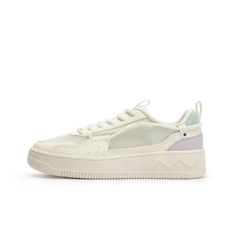 361° Thousand Thoughts Anti Slip Wear Resistant Low Top Skateboard Shoes Women's White Purple