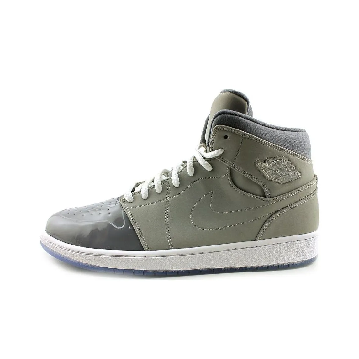 Jordan Air Jordan 1 Skateboard Shoes Men Mid Top Gray Blue
