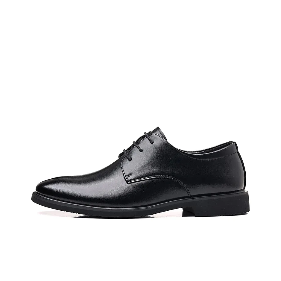 Shanpijiang Dress Shoes Men's Low Top Black/Tea Brown