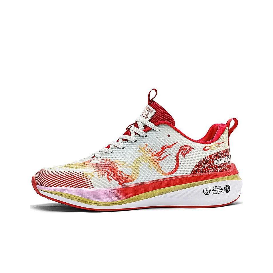 HLA JEANS Cushioning Abrasion Resistant Breathable Lightweight Rebound Low top Running Shoes Unisex
