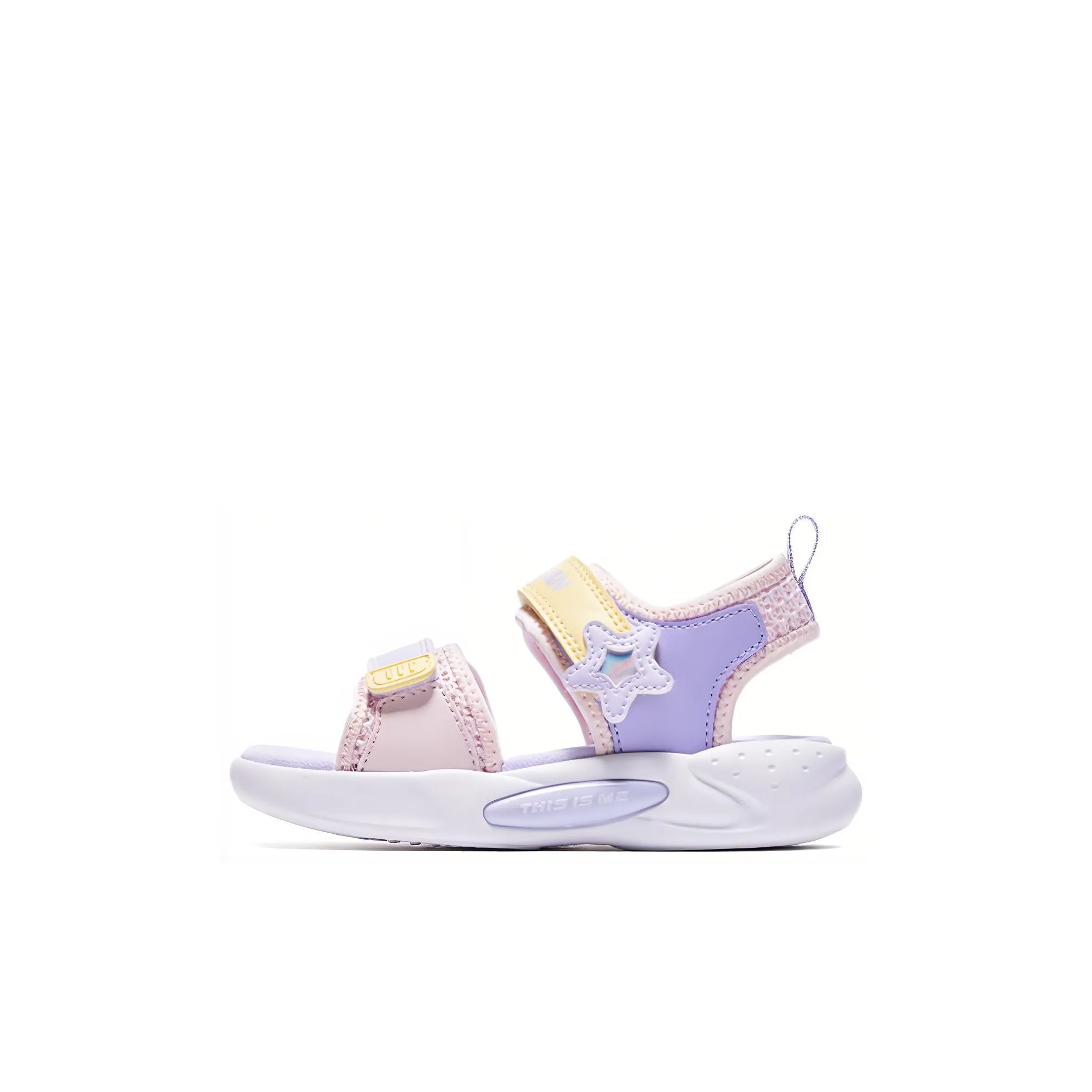 QIAODAN Противоскользящие Износостойкие Дышащие Детские Сандалии Розово-фиолетовые для Детей 3-7 лет