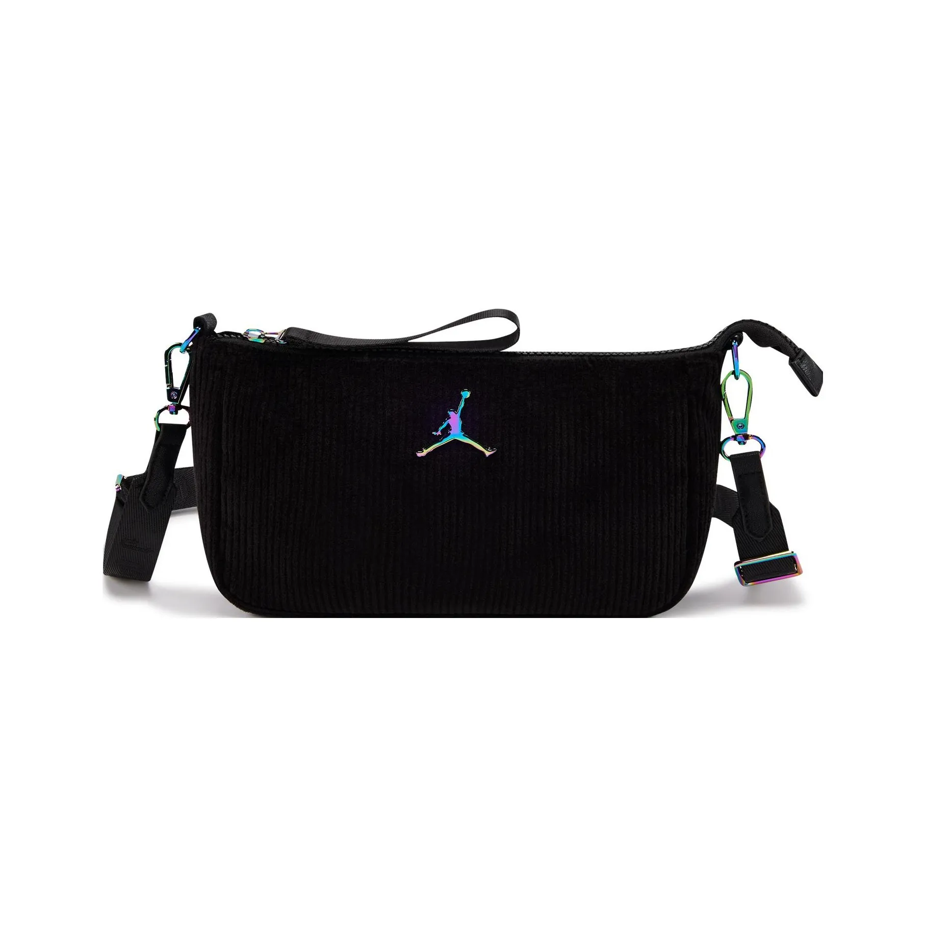 Jordan Corduroy Shoulder Bag, Crossbody Bag Regular Women's Black