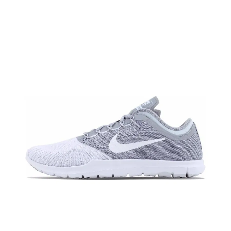 Nike Flex Adapt Устойчивый к истиранию Дышащие Низкие Беговые кроссовки Женские Серый Белый