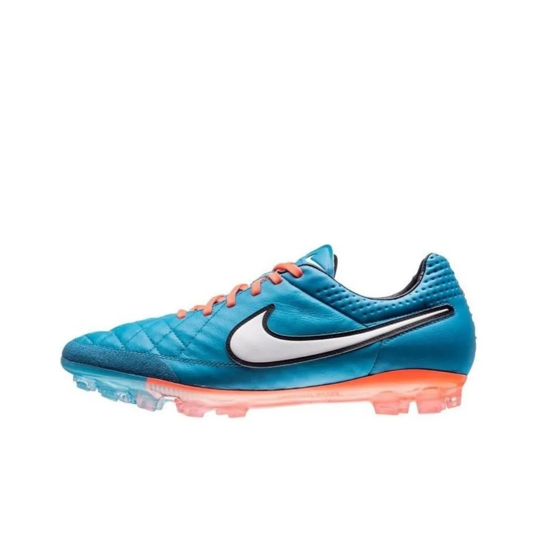 Nike Tiempo Legend 5 AG Artificial Ground Breathable Quick Dry Soccer sun Shoes Men's Blue Orange