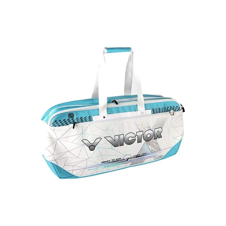 VICTOR ПУ (полиуретан) кожа + полиэстер Спортивный зал Сумка Унисекс Ярко-белый Темно-синий