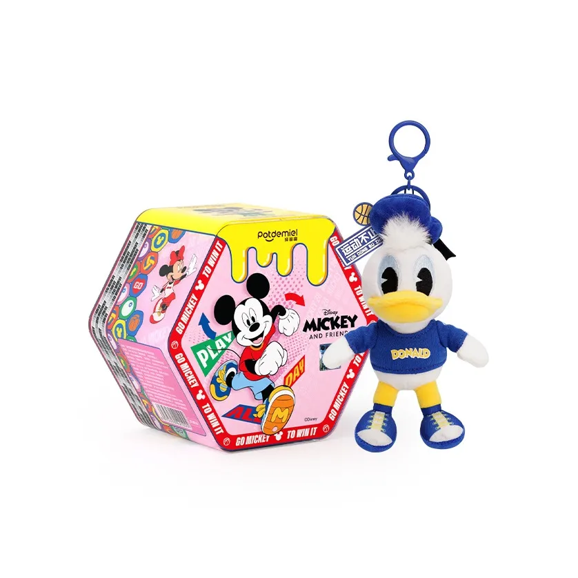 POTDEMIEL X Disney Mickey Series Юность Спорт Meet Плюшевый Брелок Слепые Коробки Один Mystery Коробка Целая Коробка 8 Упаковок
