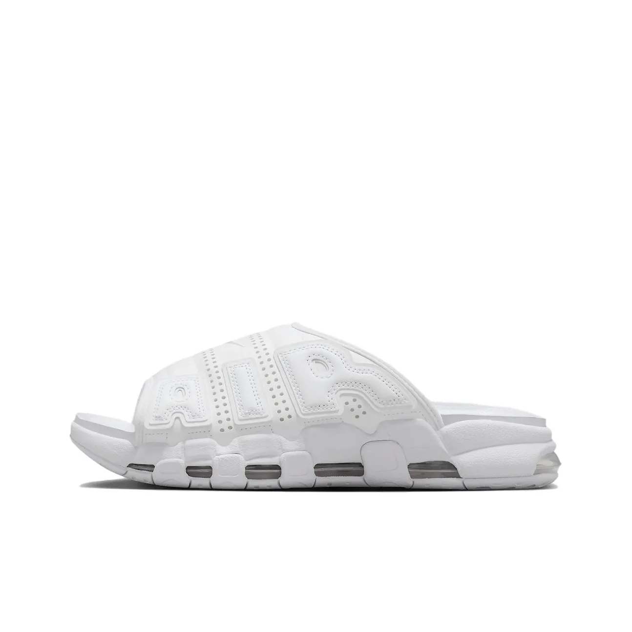 Nike Air More Uptempo Slides 'Triple White'