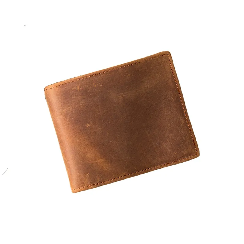 Back Step Лицевая коровья кожа Натуральная кожа Держатель для карт кошелек Унисекс Коричневый Кофе