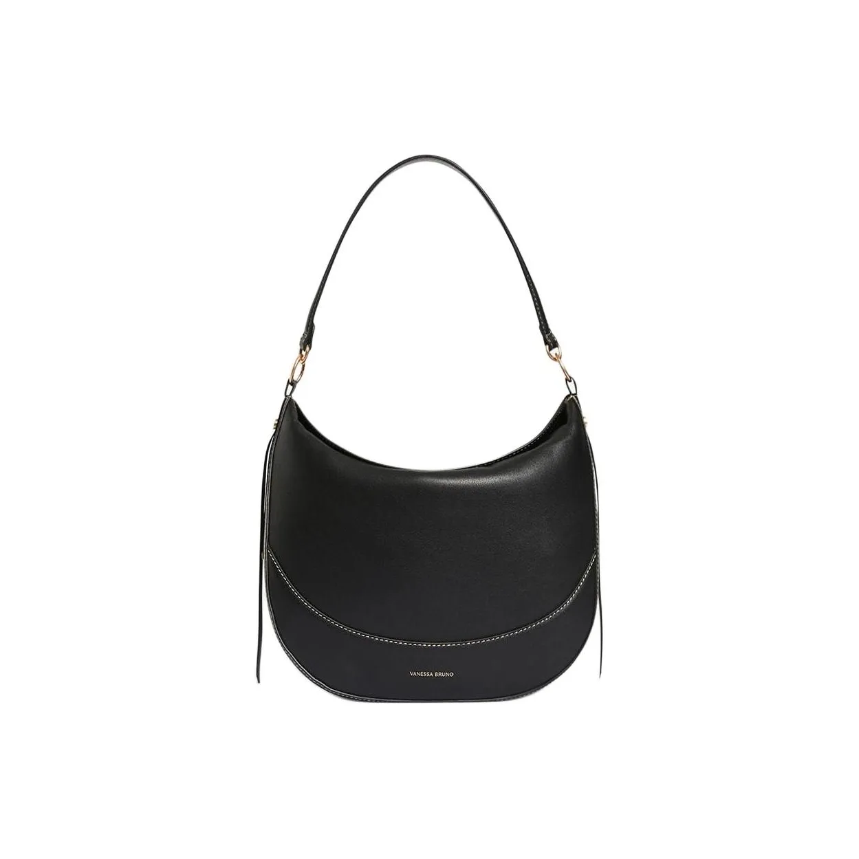 Vanessa Bruno Cow Leather Crescent Shaped Bag, Shoulder Bag, Crossbody Bag, Handbag Women's Black