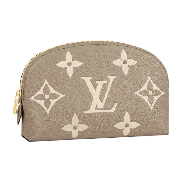 LOUIS VUITTON Emprenite Cow Leather Makeup Bag Toiletry Bag Storage Bag Women's Milk White Monogram