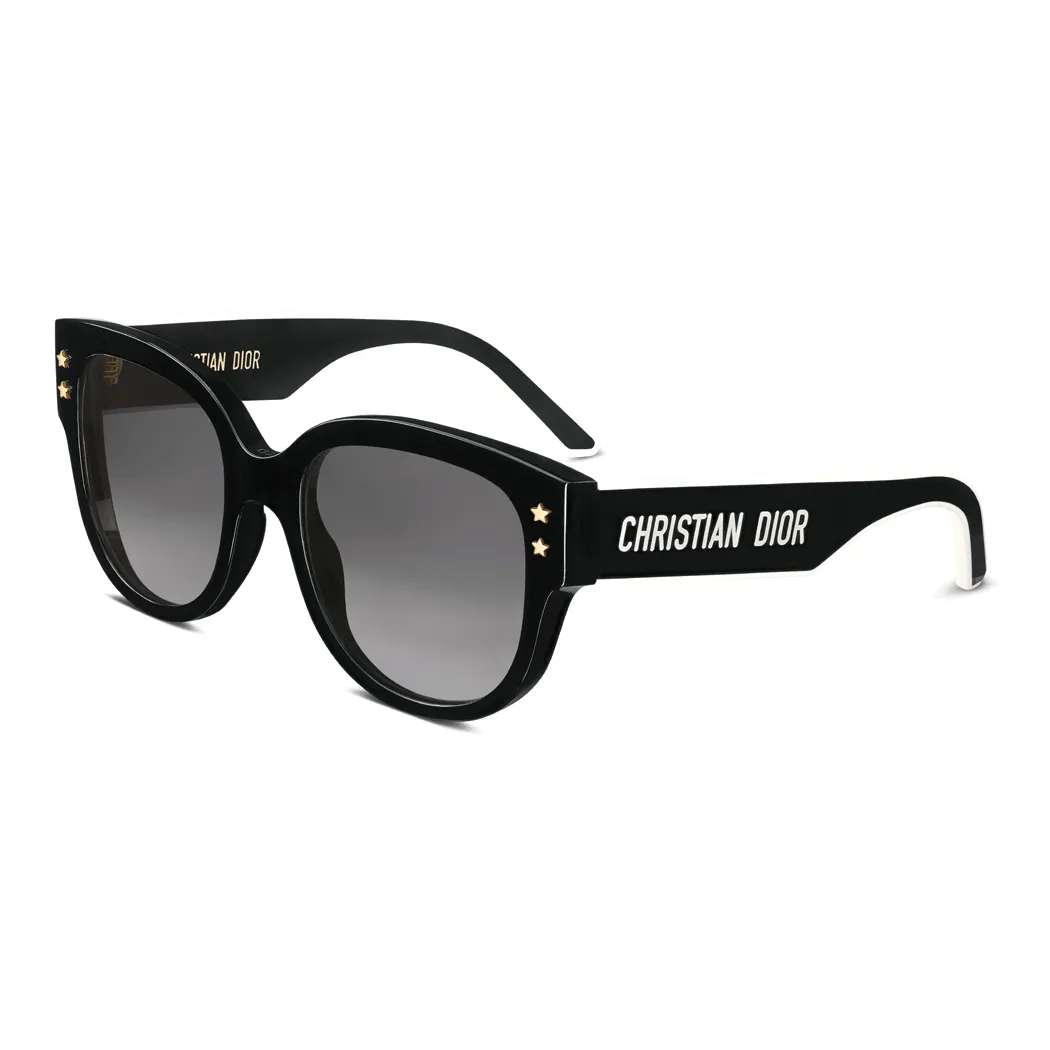 DIOR Acetate Irregular Shape Sunglasses Women's Black