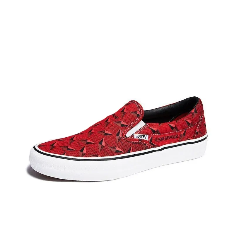 Vans Supreme X Classic Slip On Pro 'Diamond Plate Red'