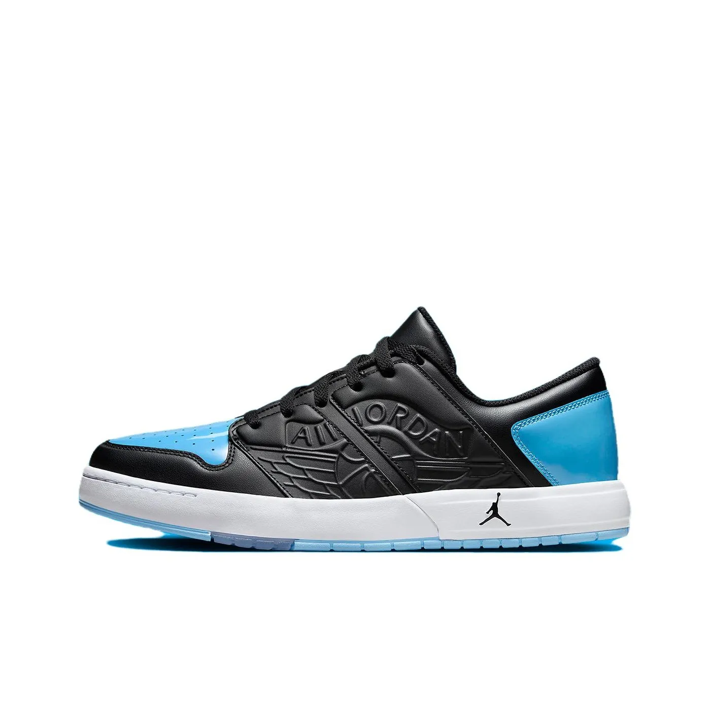 Jordan Nu Retro 1 Low Black White Football Grey University Blue