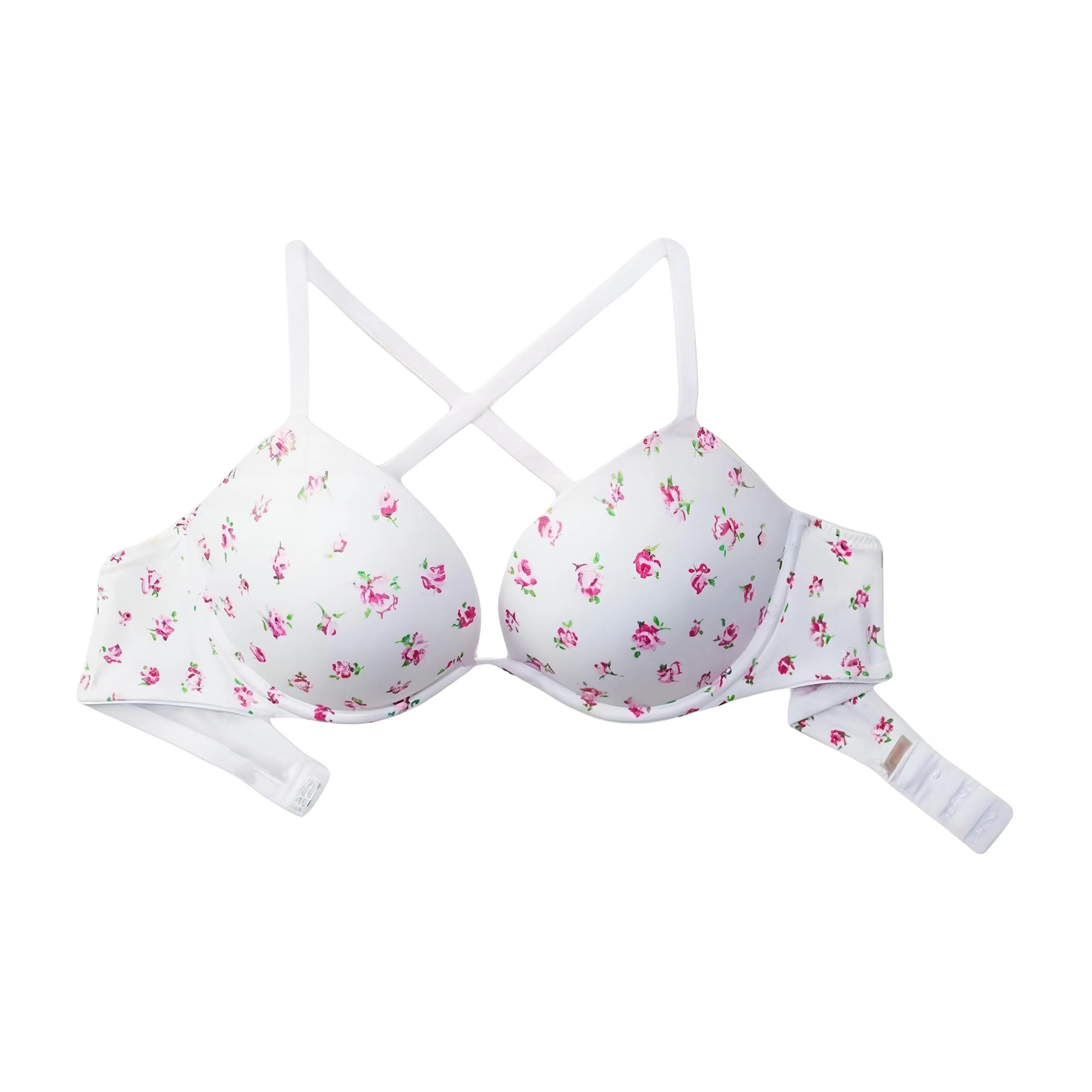 Victoria's Secret Розовый Девичий Бюстгальтер Women's White С цветочным принтом