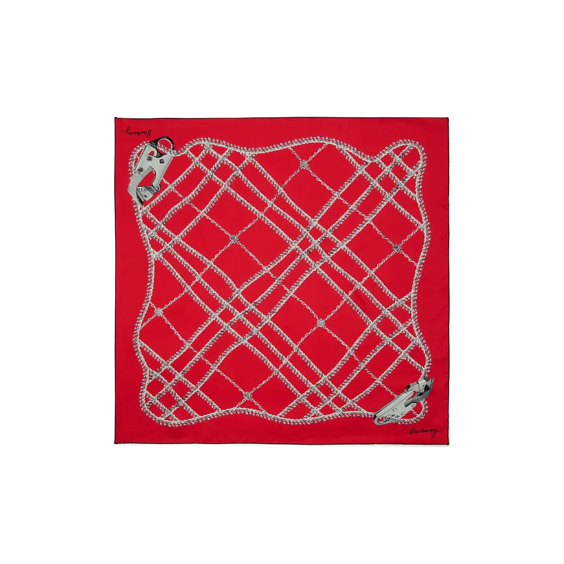 Burberry Chain Check print Silk Scarf