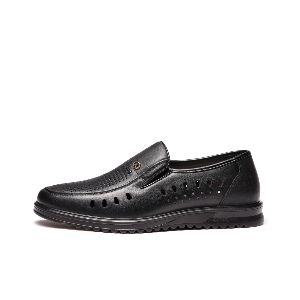 Strongman 3515 Men's Summer Breathable Leather Shoes Genuine Leather Soft Sole Dad Sandal