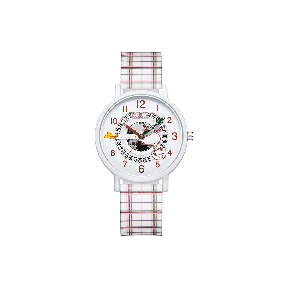 SNOOPY Кварцевый механизм Мужские часы 36mm*32,5mm*9,3mm Белый