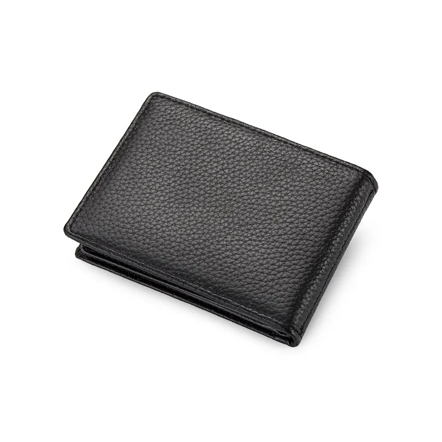 BISON DENIM Top Grain Cow Leather Card Holder Vintage Fashion Business Casual Men's
