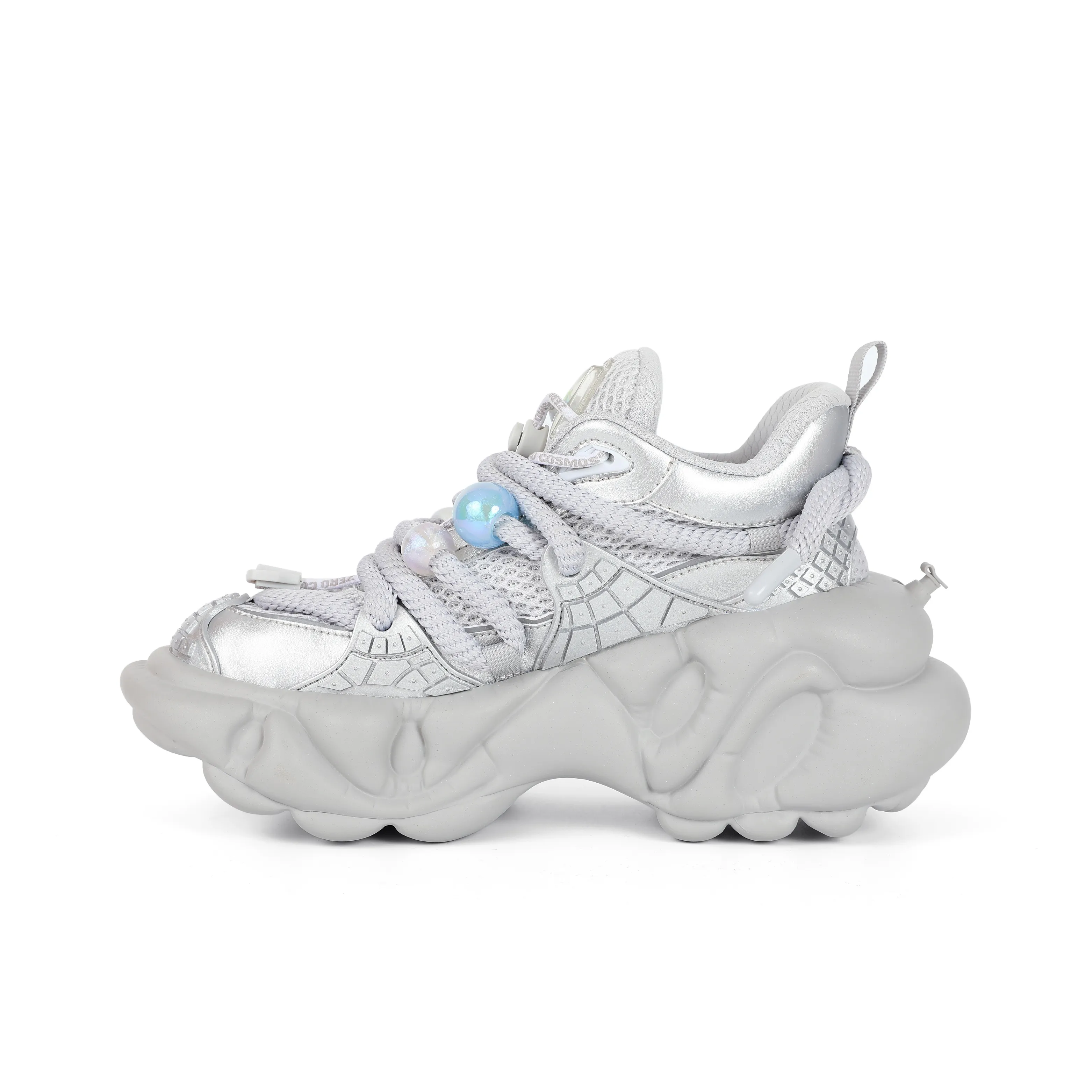 ZERO COSMOS Низкий топ массивные кроссовки серебристо-серый