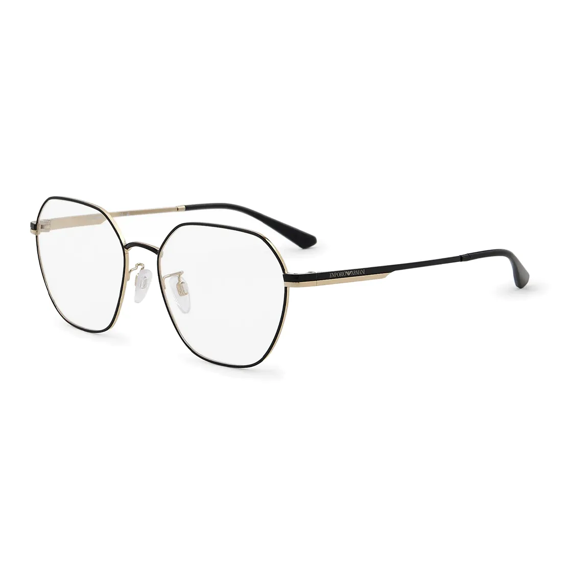EMPORIO ARMANI Metal Irregular Shape Eyeglass Frames Women's Black