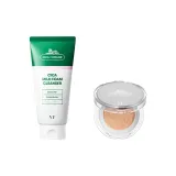 【여름 전용】Cleansing Sunscreen 실버 그레이 세트 (Centella Asiatica Cleansing 300ml + Sunscreen 10g/실버 그레이)