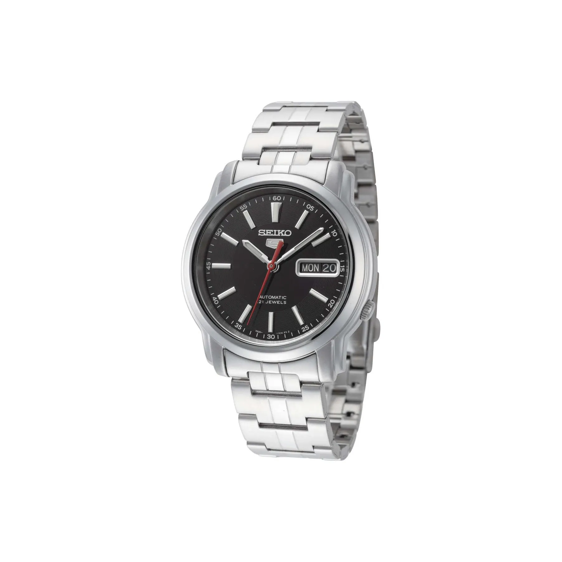 SEIKO Automatic Mechanical Movement Stainless Steel Strap Watch Men's Watches Black Dial