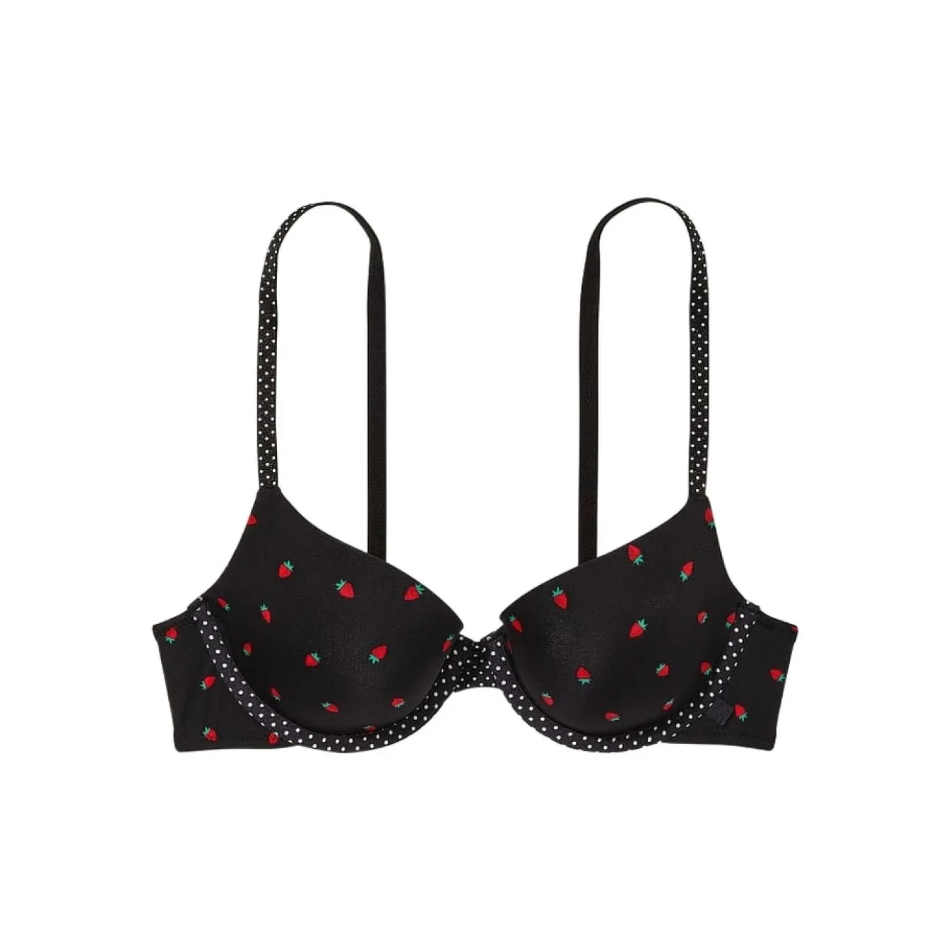 Victoria's Secret Bra Women's Black Strawberry Print
