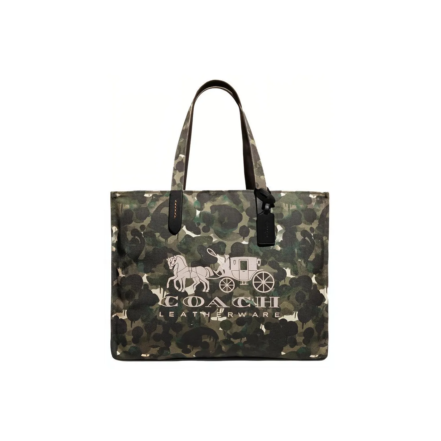 COACH Leather Tote Bag, Shopping Bag, Handbag, Shoulder Bag Unisex Camouflage