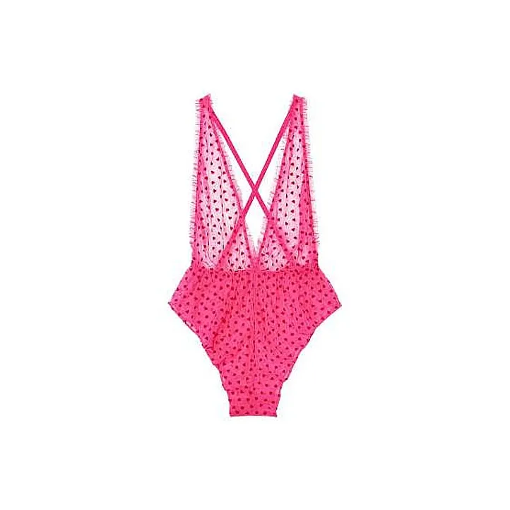 VICTORIA'S SECRET Комбинезон Женский Барби Розовый Сердце С принтом