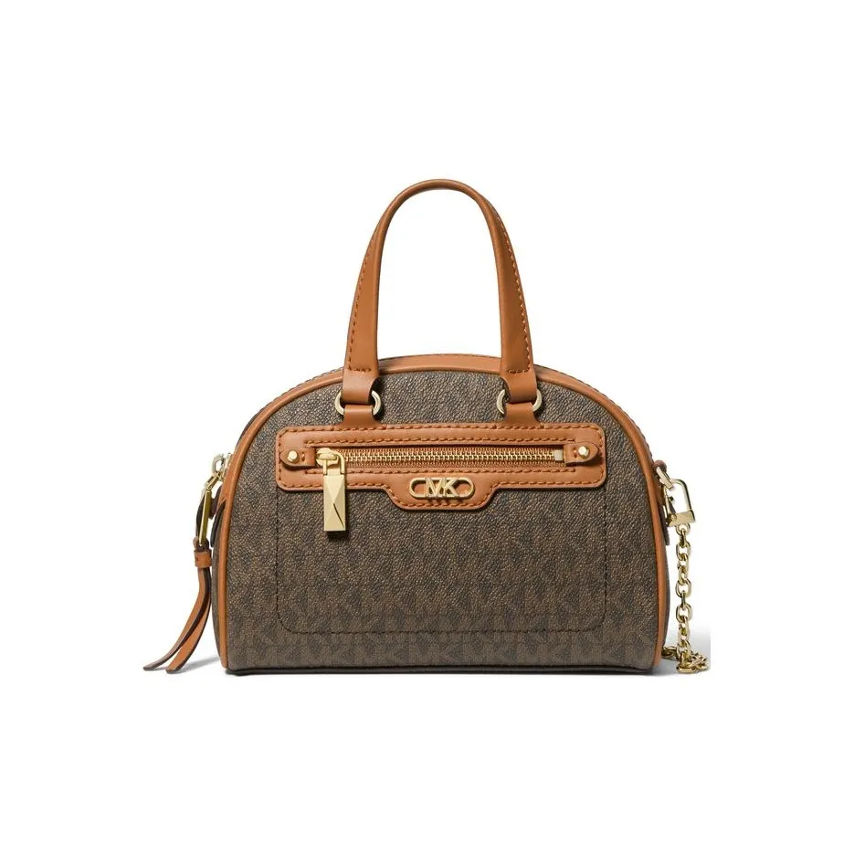 MICHAEL KORS Сумка для боулинга из искусственной кожи с коровьей кожей сумка через плечо сумка на плечо женская темно-коричневая