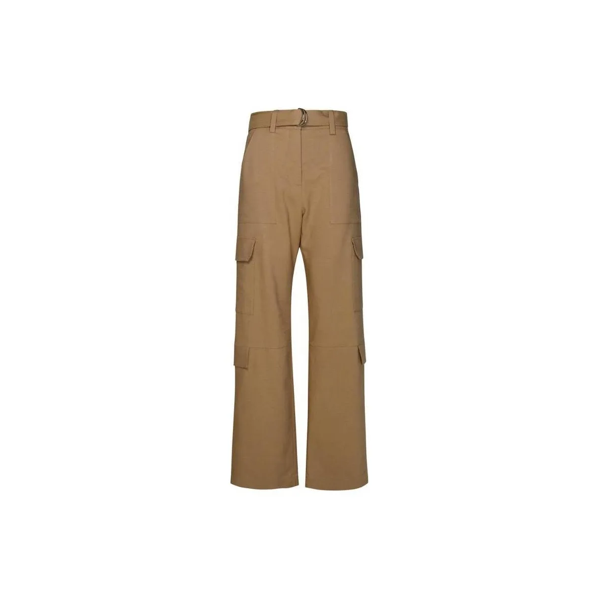 MSGM Belted High-Waist Palazzo Cargo Pants
