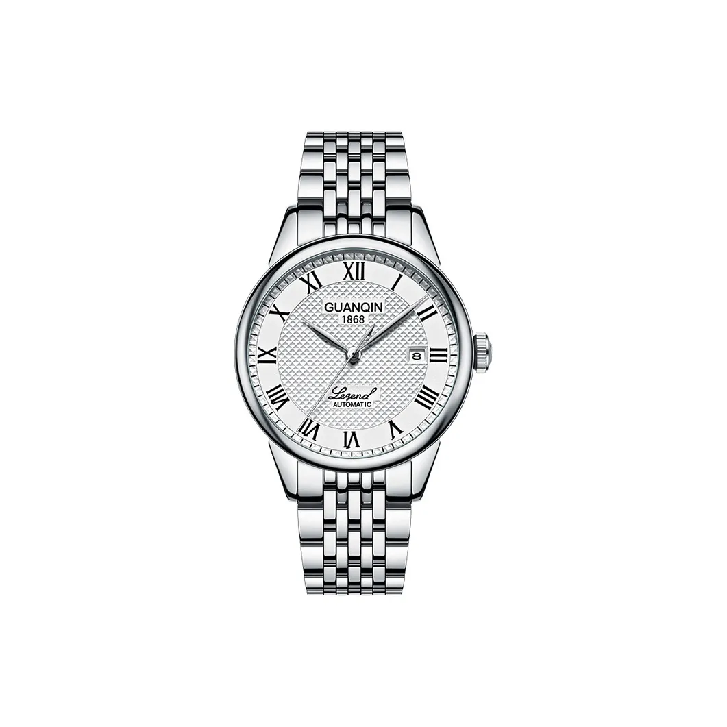 GUANQIN GQ18918 Mechanical Movement Stainless Steel Watchband Watch Men's Watches White Dial