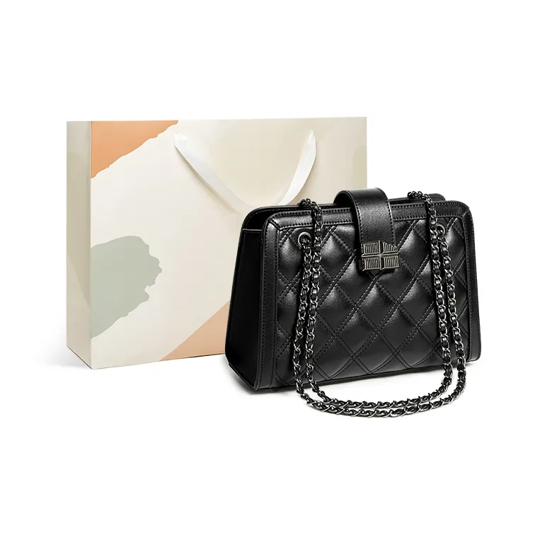 15 MINS Коровья кожа Сумка через плечо Большая Женская Белая