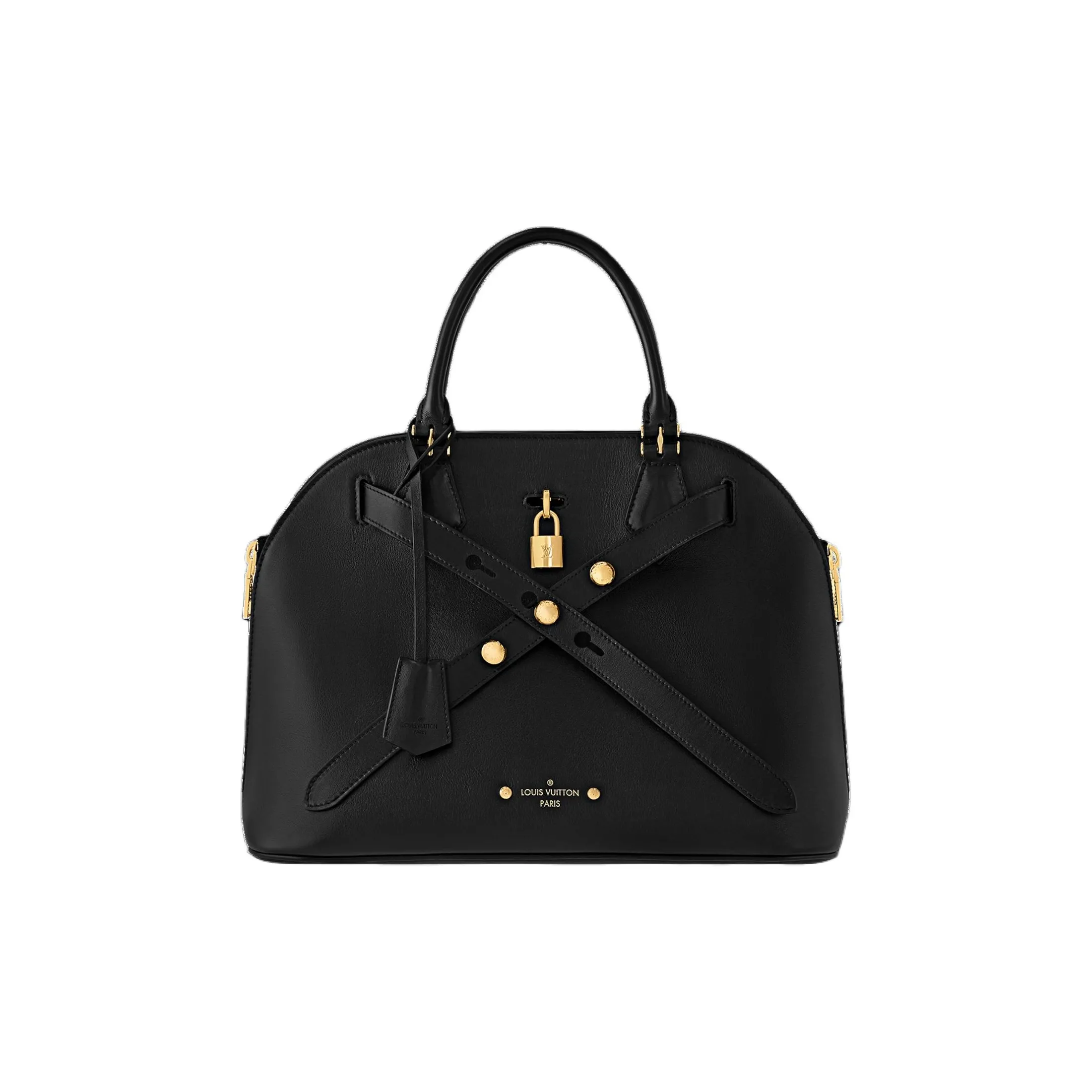 LOUIS VUITTON Alma Calfskin Dome Bag Handbags Women's Black