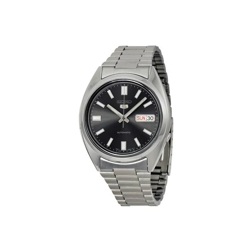 SEIKO Автоматический Механический Механизм Нержавеющая Сталь Ремешок Часы Мужские Черный Циферблат