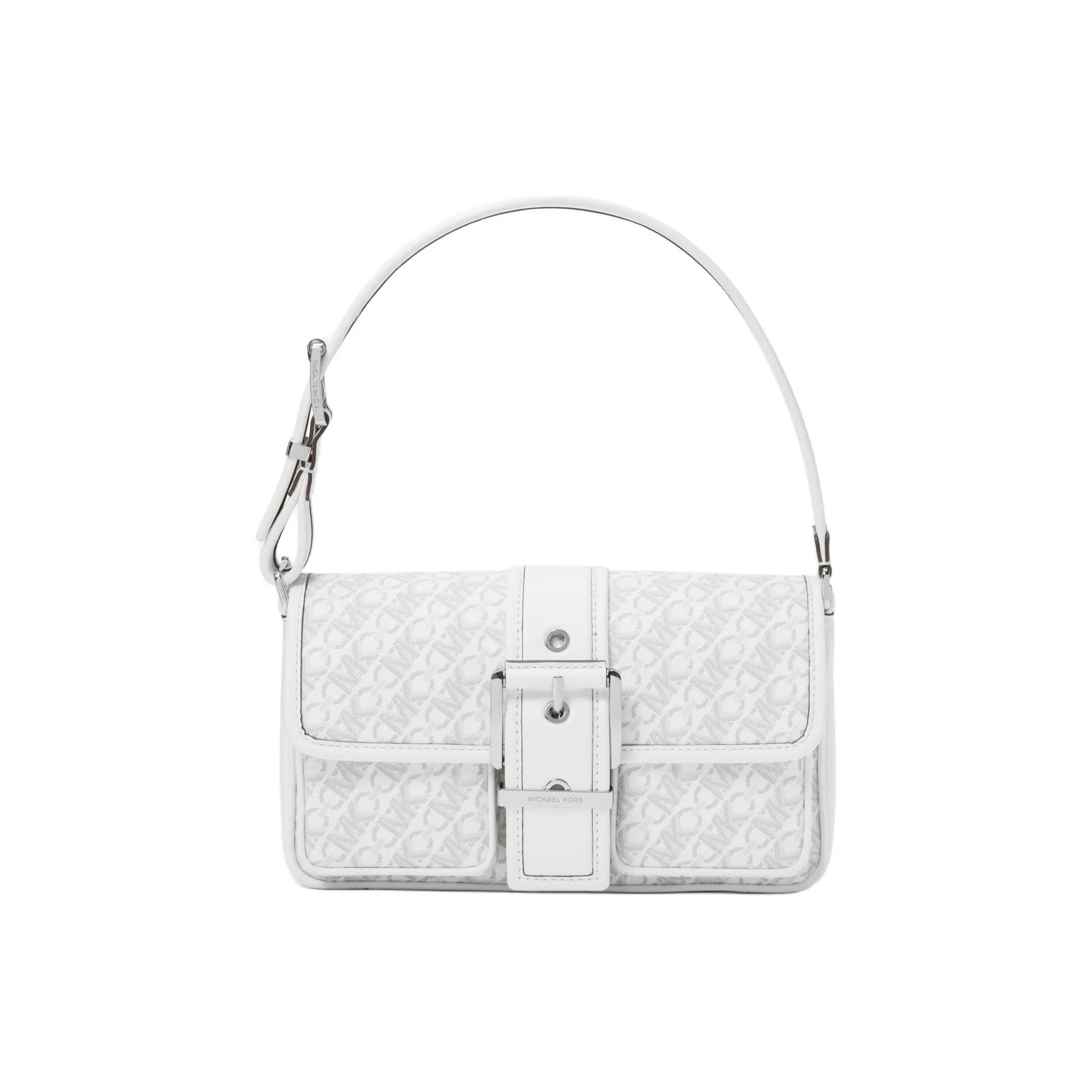 MICHAEL KORS Canvas Handbag, Shoulder Bag Medium Size Women's White