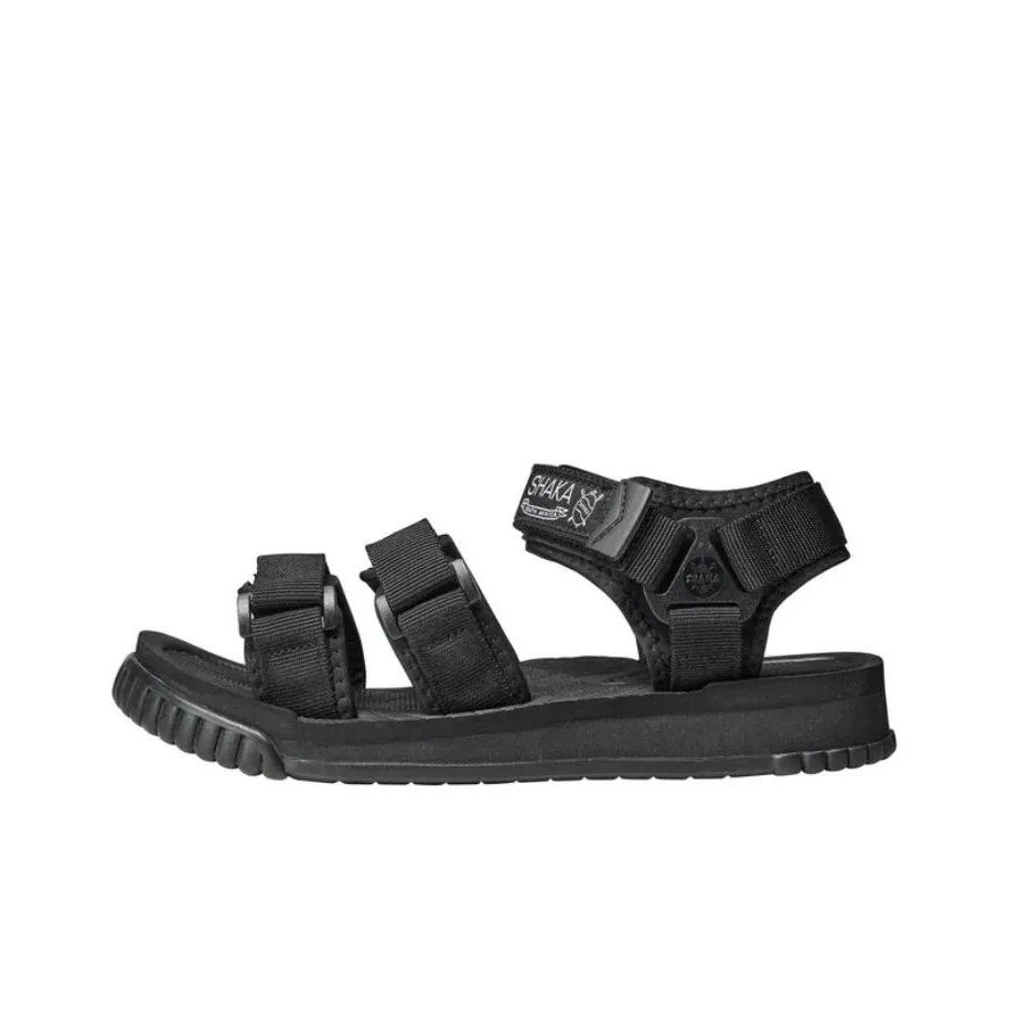 SHAKA Neo Bungy Hook and Loop Beach Sandals Unisex Black