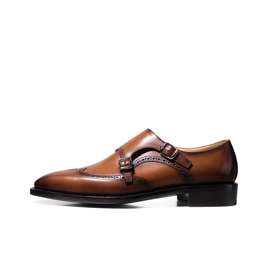 THOM WILLS Dress Shoes Men's Yellow Brown Polished