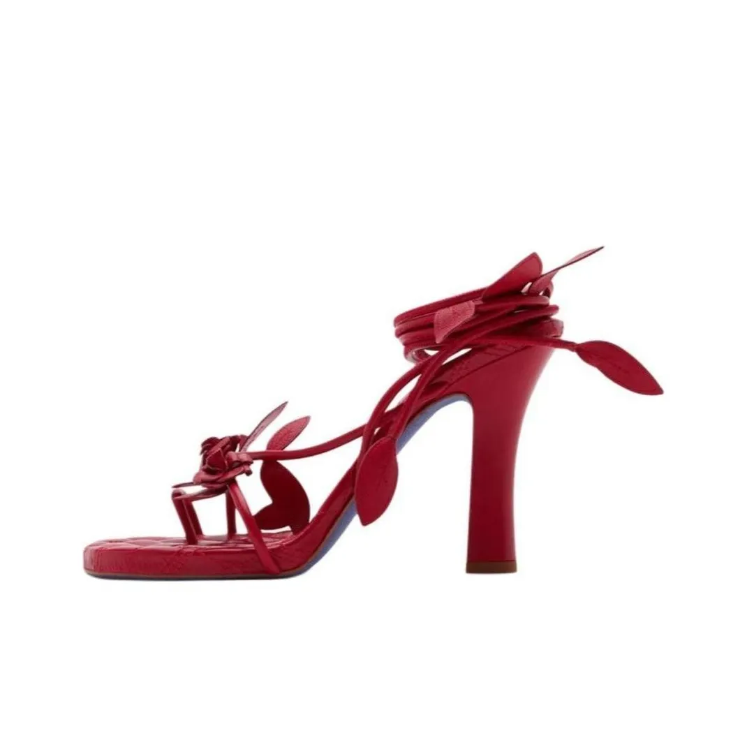 Burberry One Strap Sandals 10.5cm Women's Red